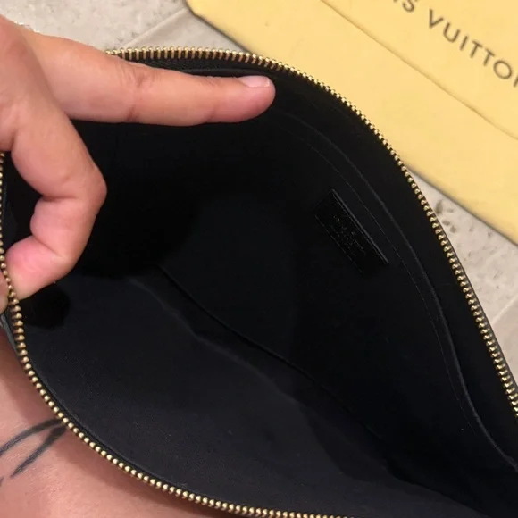 Louis Vuitton Black Embossed Pouch - Picture 3 of 5
